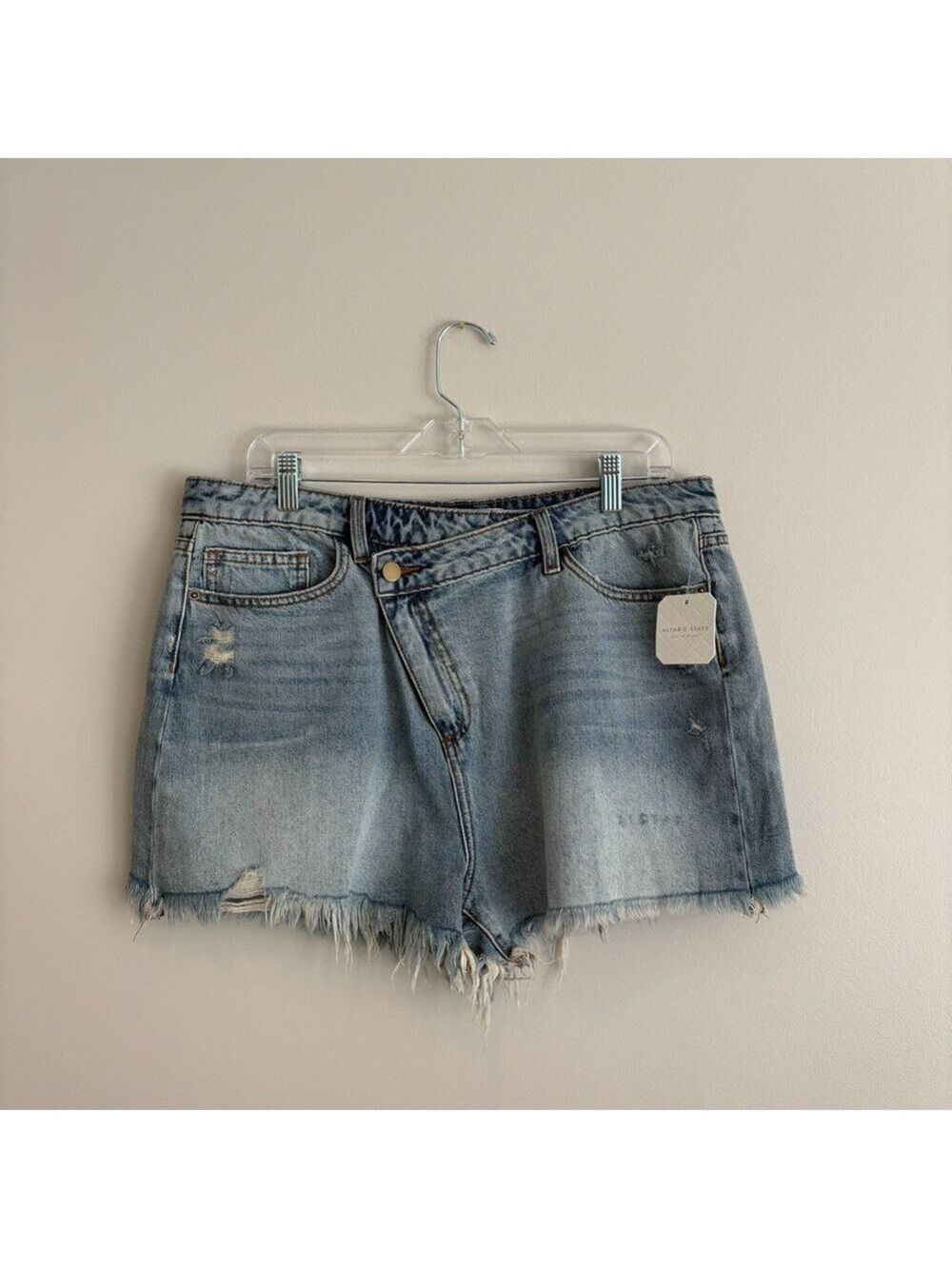 Altar'd State Light Blue Distressed Denim Jean Shorts